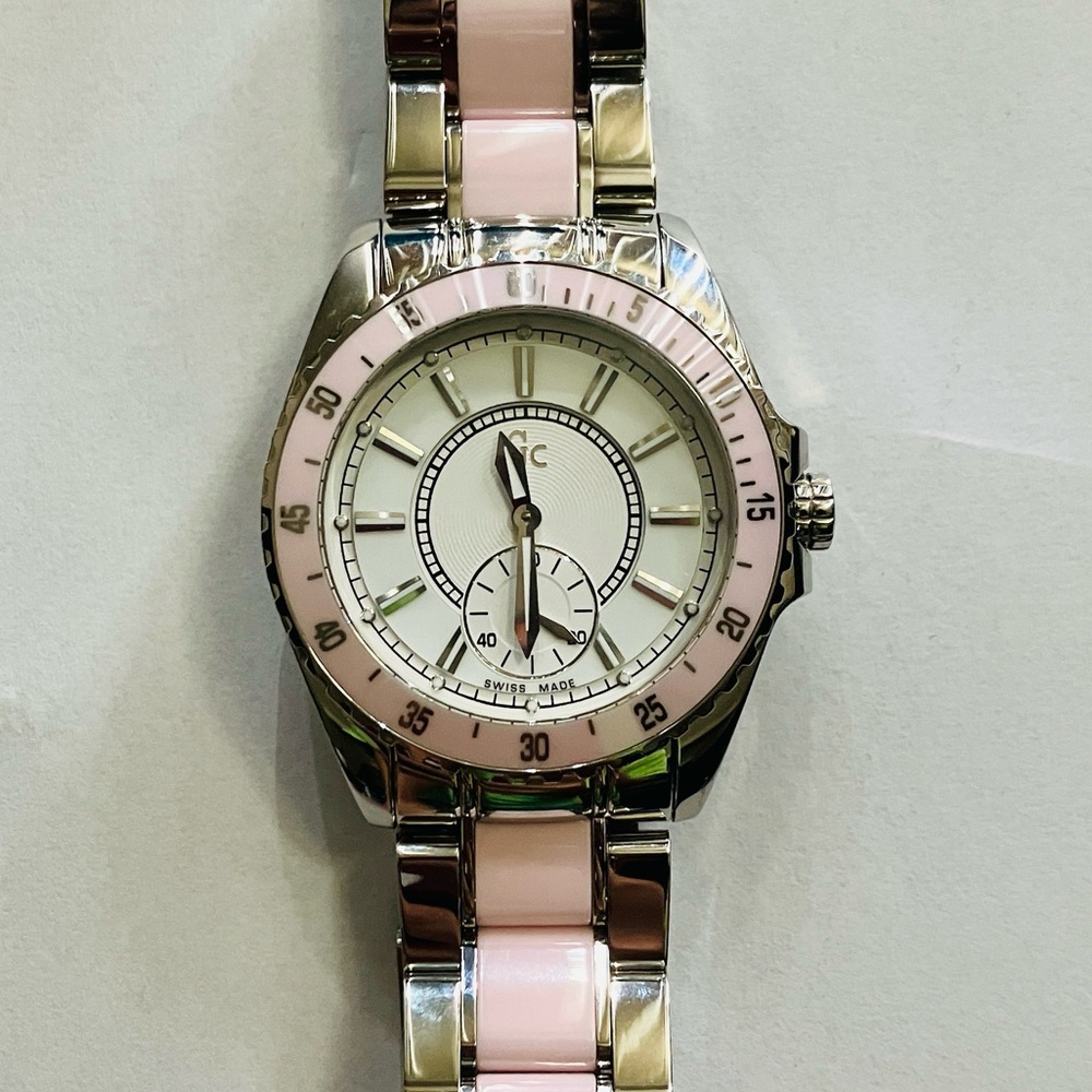 Guess Collection Luminous Pink and Silver Watch